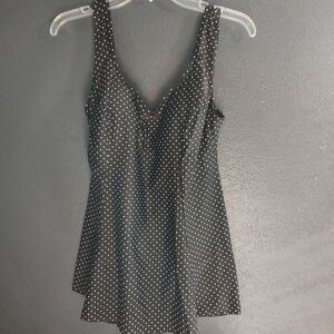 Shore Shapes Black and White Polka Dot One-Piece Swimsuit Dress